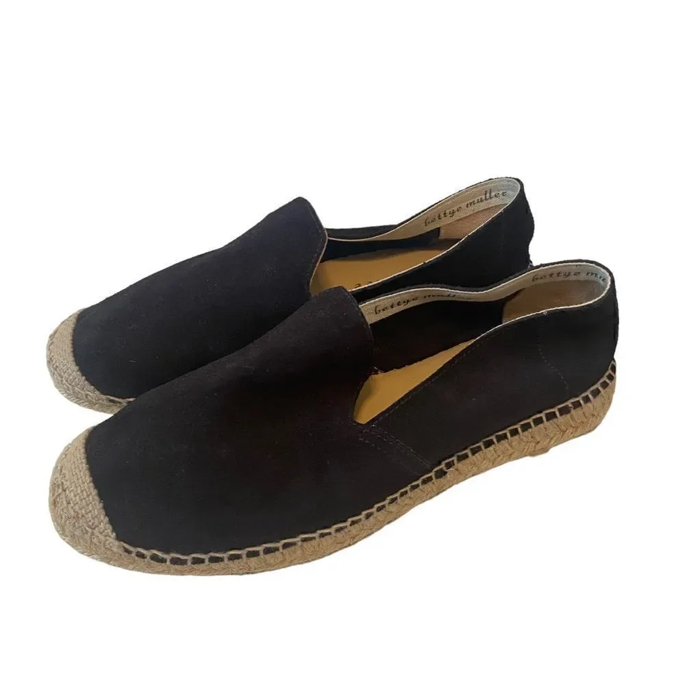 bettye muller Dark Blue Leather Espadrilles in Ladies Size 37(6.5)
